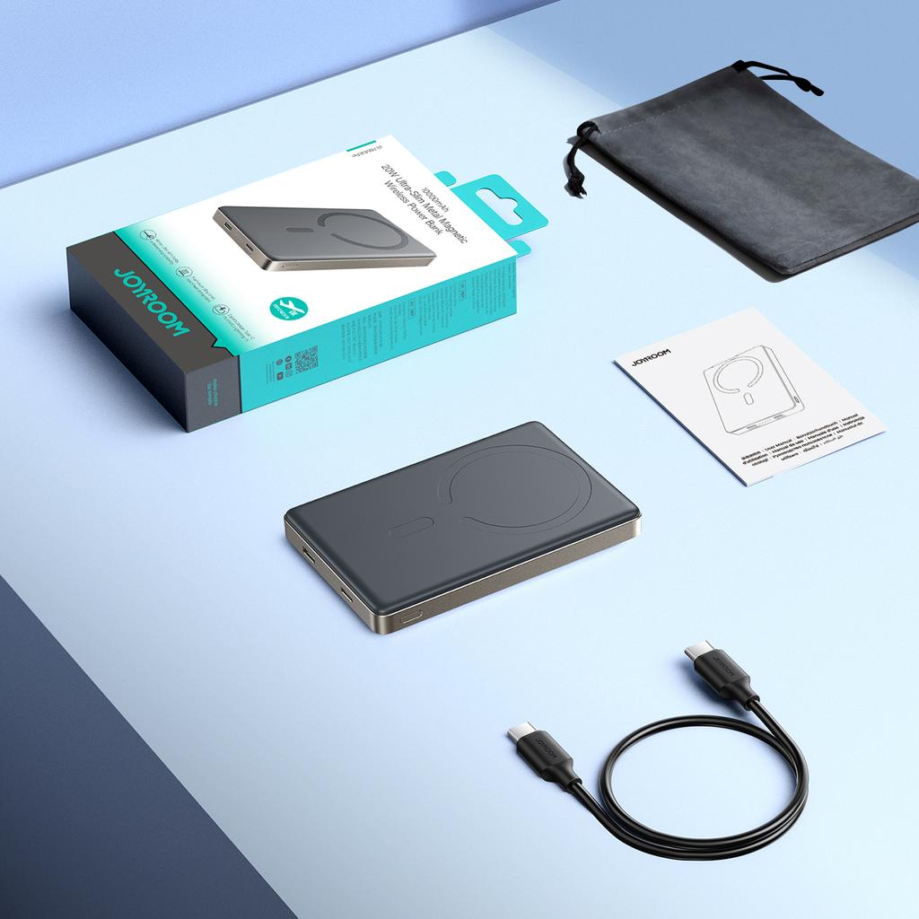 Powerbank Pro 10000mAh Ultrathin Magnetic PD 20W USB-C Lightning - Titanium