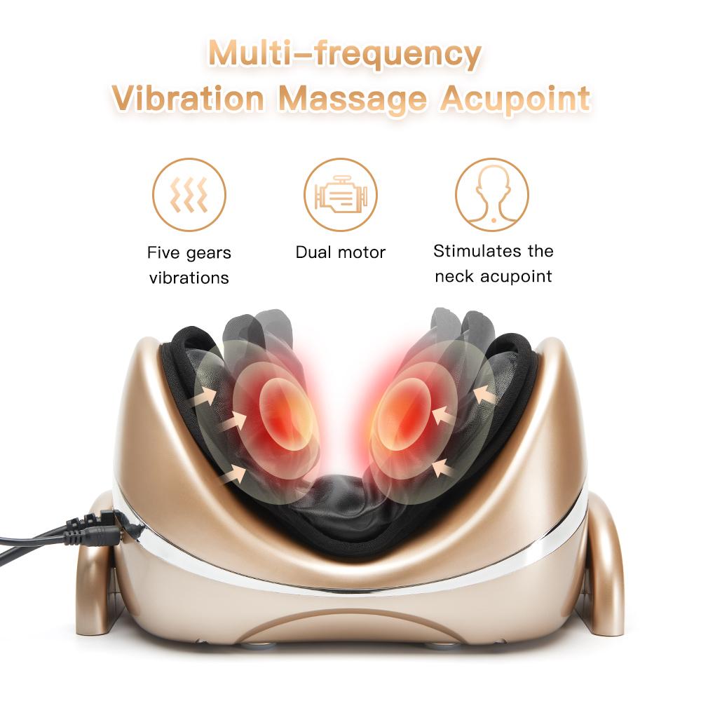 Electric Neck Massager Vibration Masssge Pillow Air Compression Kneading Heat Massager Neck Stretcher Cervical Relieve Pain