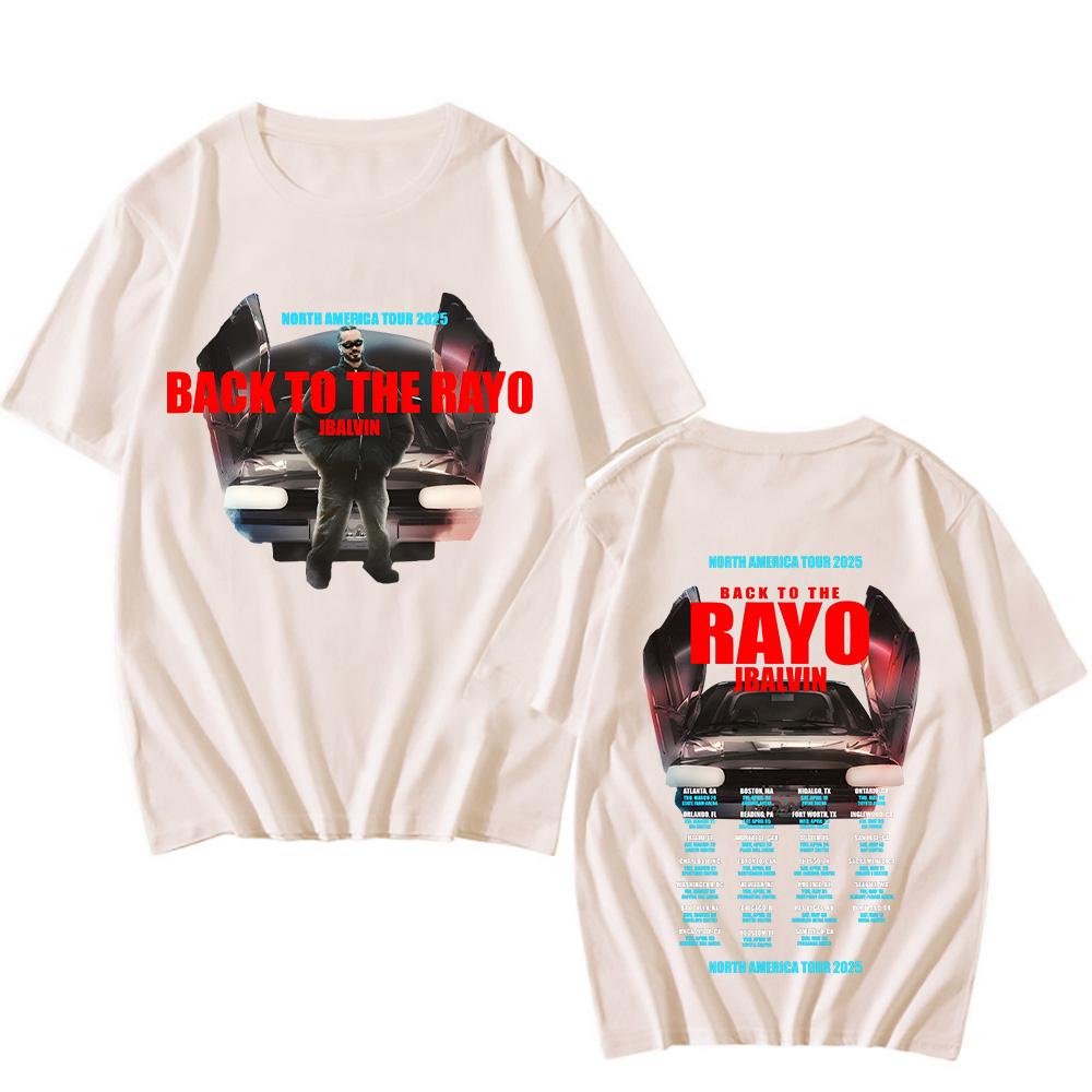 Camisetas J Balvin Back To The Rayo J Balvin Gira Norteamericana 2025 Tops Tecnología Moda Ropa de Algodón Unisex Camisetas Holgadas