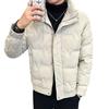 Down jacket men's winter new men's stand-up collar youth solid color fashion versatile coldproof warm and light jacket