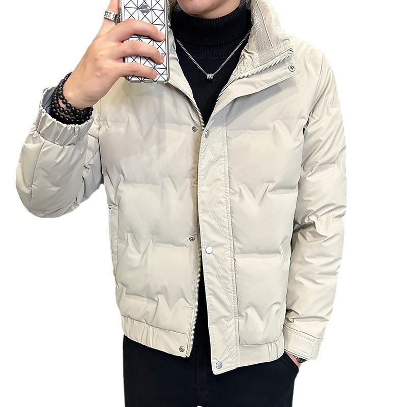 Down Jacket Men's Winter New Men's Stand-up Collar Youth Solid Color Fashion Versatile Coldproof Warm and Light Jacket