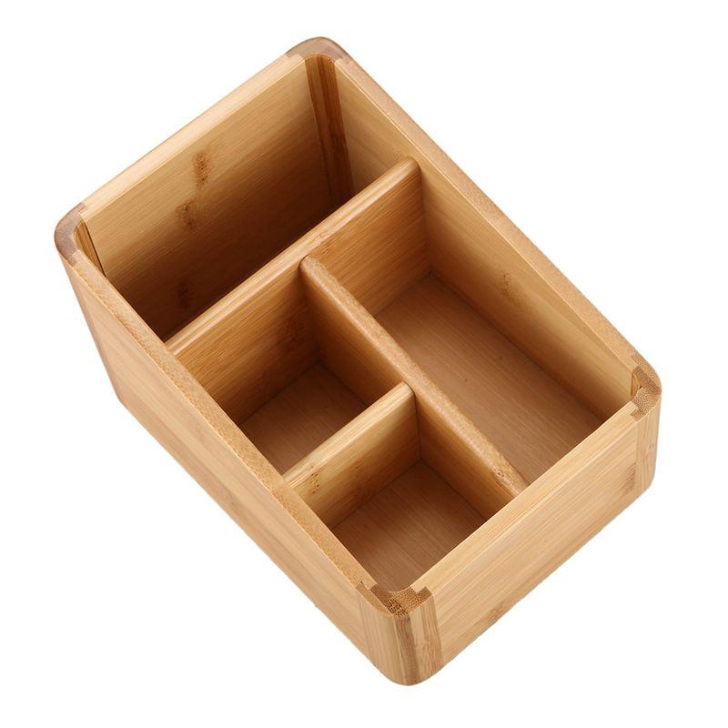 A74E-2X Remote Control Holder Key Collection Cosmetics Receipt Inclusion Organizer Storage Box Wooden Box Organizer Box