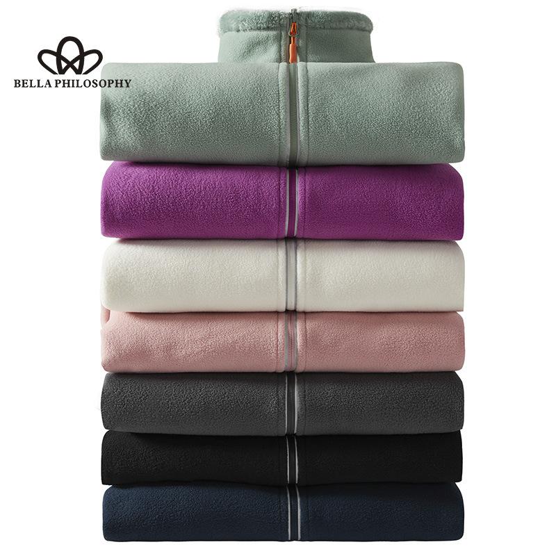 Autumn Winter Double-sided Wearing Fleece Clothes Vertical Collar Fleece-lined Warm Fleece Coat Fashion Casual Warm Coat