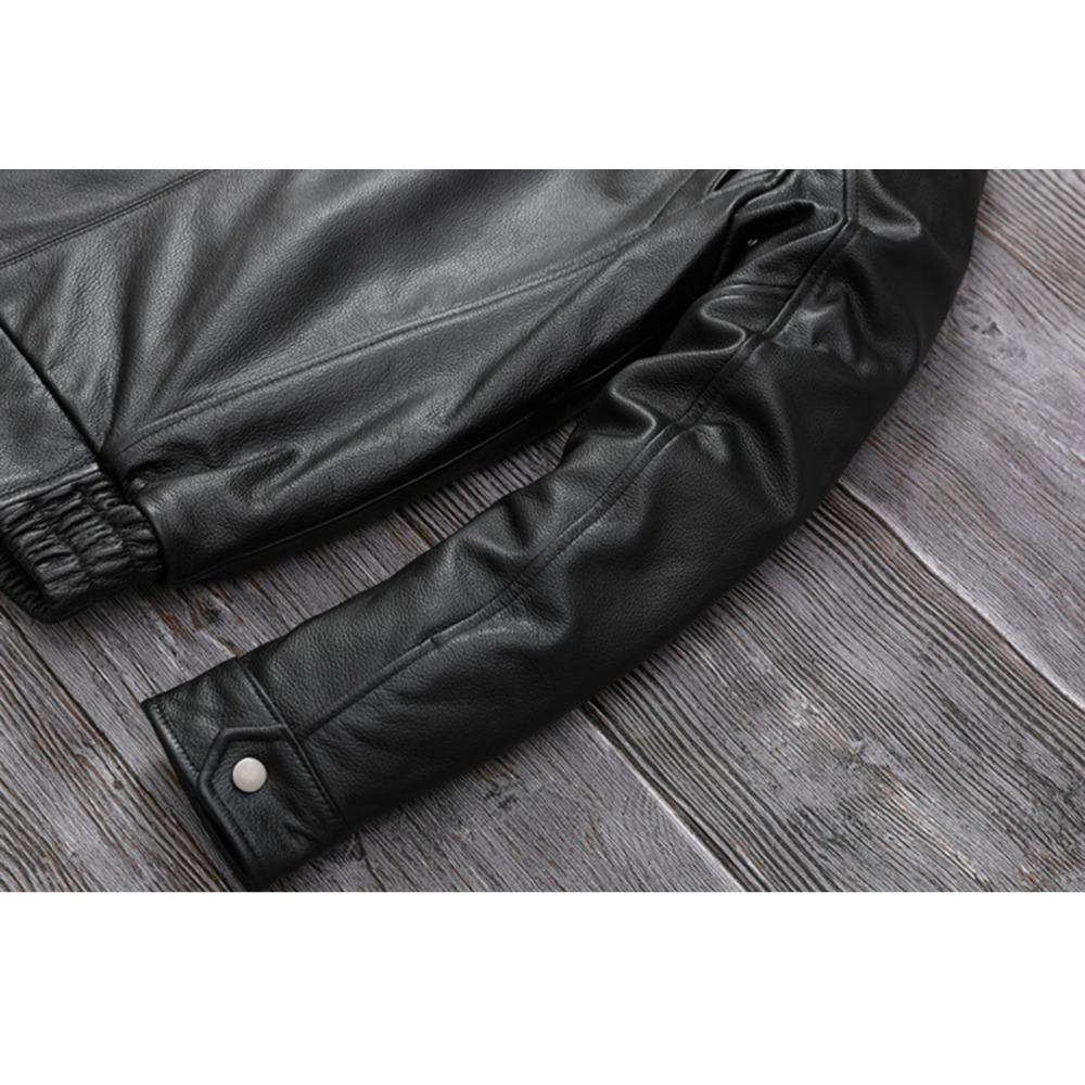 Chinese Size Men Leather Jacket Genuine Cow Leather Natural Fur Collar Flight Jackets Mens Cowhide Coats Winter Air Force Clothes
