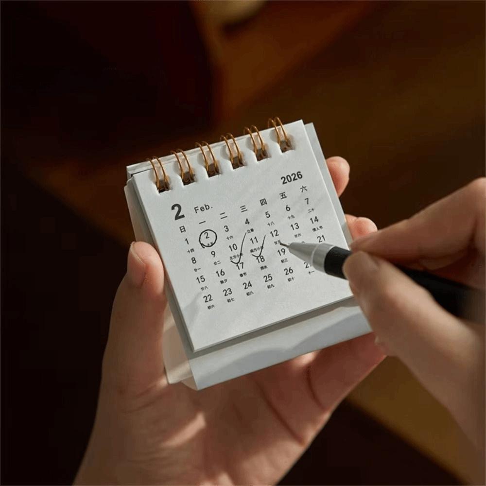 New Mini 2026 Desk Calendar Portable Cartoon Monthly Planner Calendar Plan Book Office School Supplies