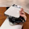 Original Glass Window Case For iPhone 17 16 15 14 13 12 Pro Max Air Shockproof Plating Armor Glossy Lens Protection Cover
