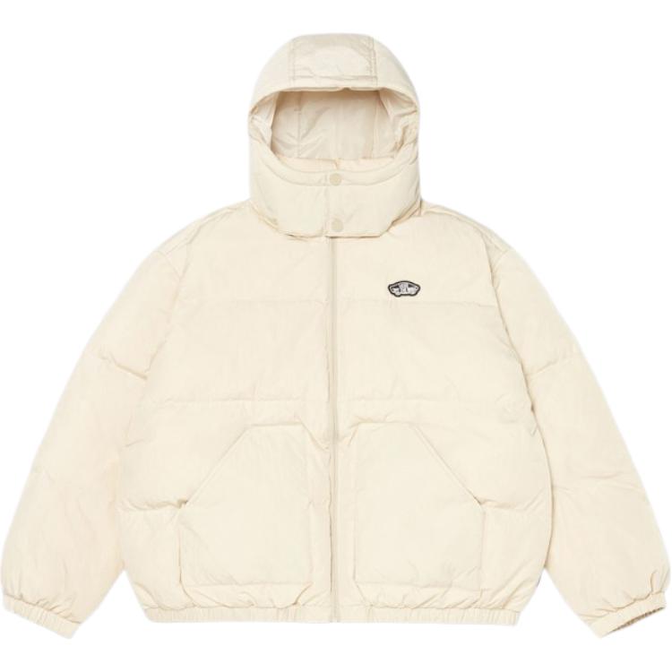 

Vans Logo Hooded Zipper Long Sleeve Down Jacket Men jackets Beige VN000KCT2N11 L