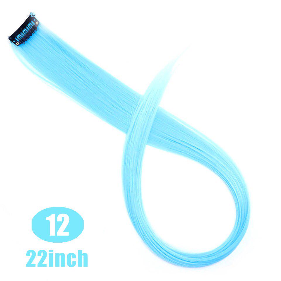 LUPU 55CM Synthetic Strands Of Hair On Hairpins Long Straight Hair Extension Colorful Hair Clip Girl Natural Rainbow Hair