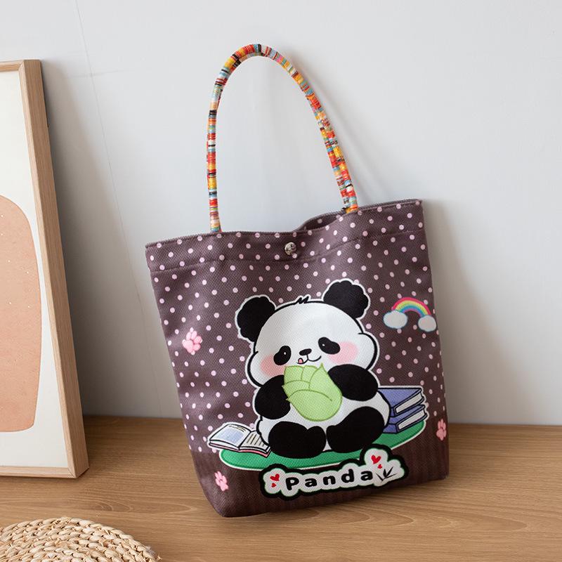 Panda Canvas Handbag - Versatile Women's Makeup & Toiletry Bag for Travel