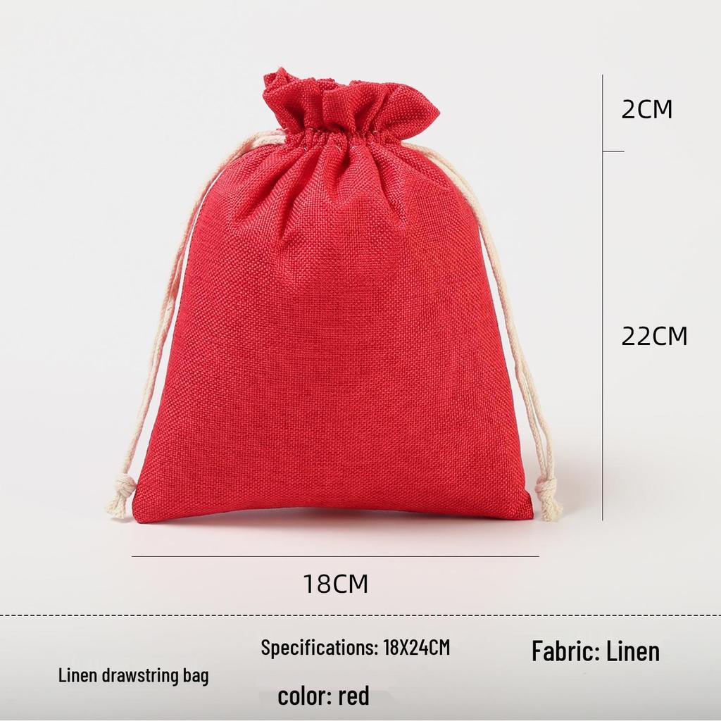Custom Drawstring Wenwan, Cotton, Linen, or Rice Bag