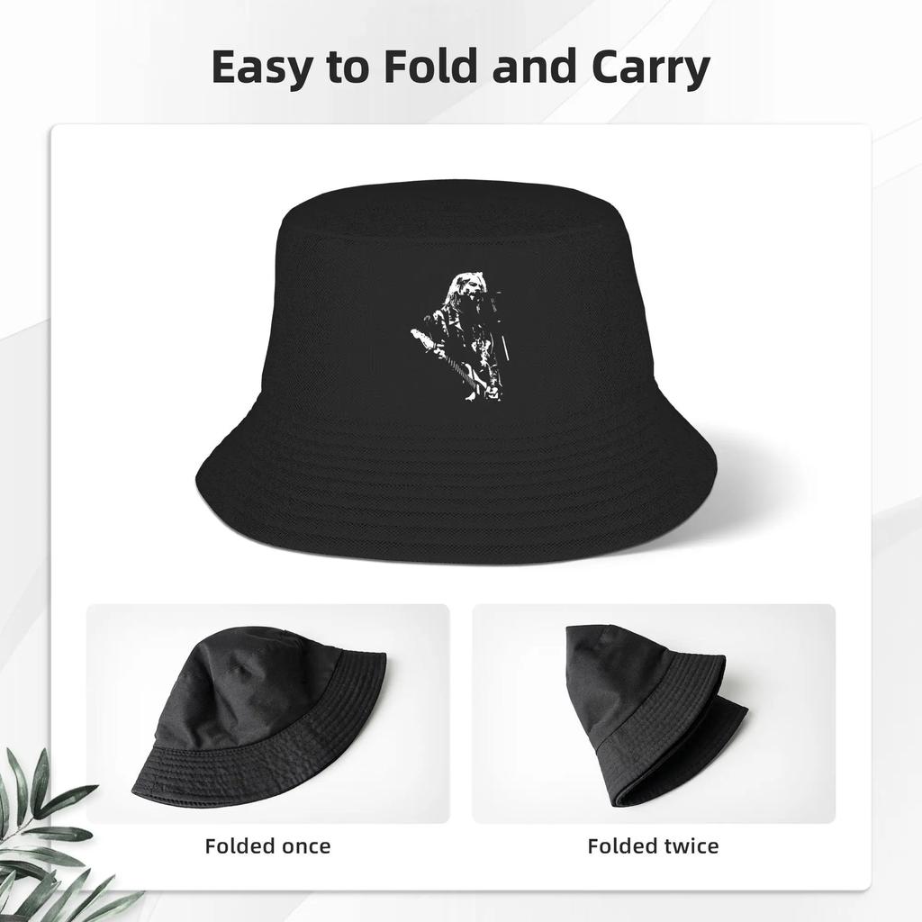 K-Kurt C-Cobain Bucket Hat Summer  Funny FisherUnisex Hats For Women Portable Beach Travel Caps Hawaii Printed Sun