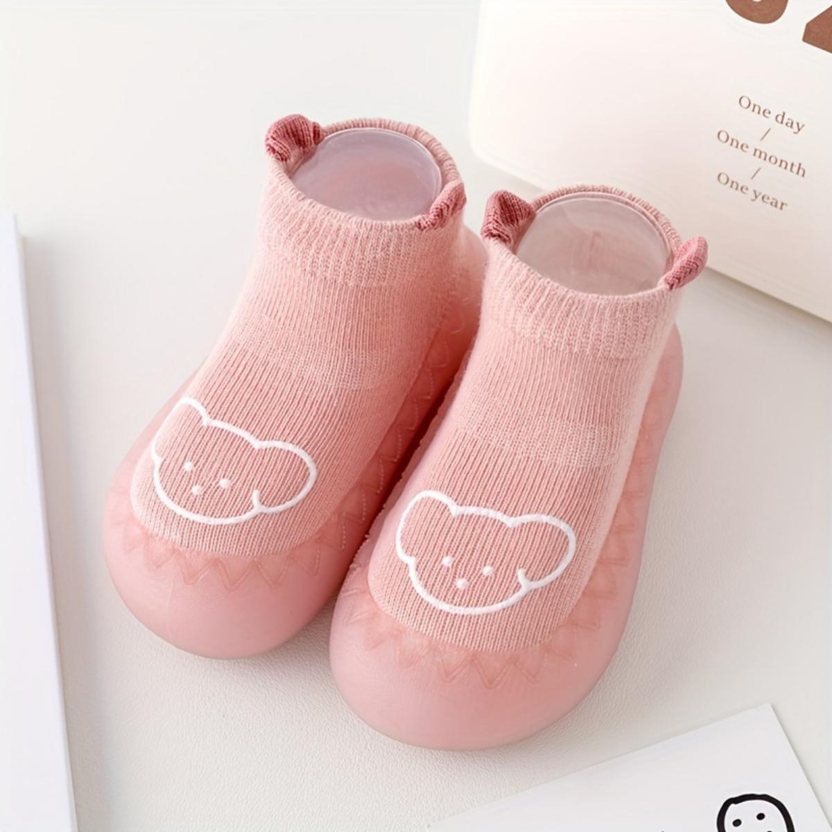 

1 пара носков и обуви с изображением головы двухухого медведя для малышей, мягкие и удобные, дышащие, не скатываются и не теряют цвет, хорошо впитывают воду 21 розовый