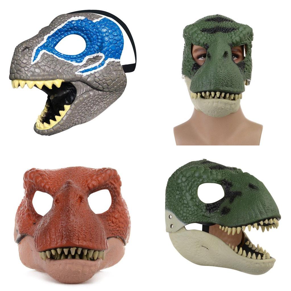 Halloween Christmas Dinosaur Mask Realistic Skin Texture Moving Mouth
