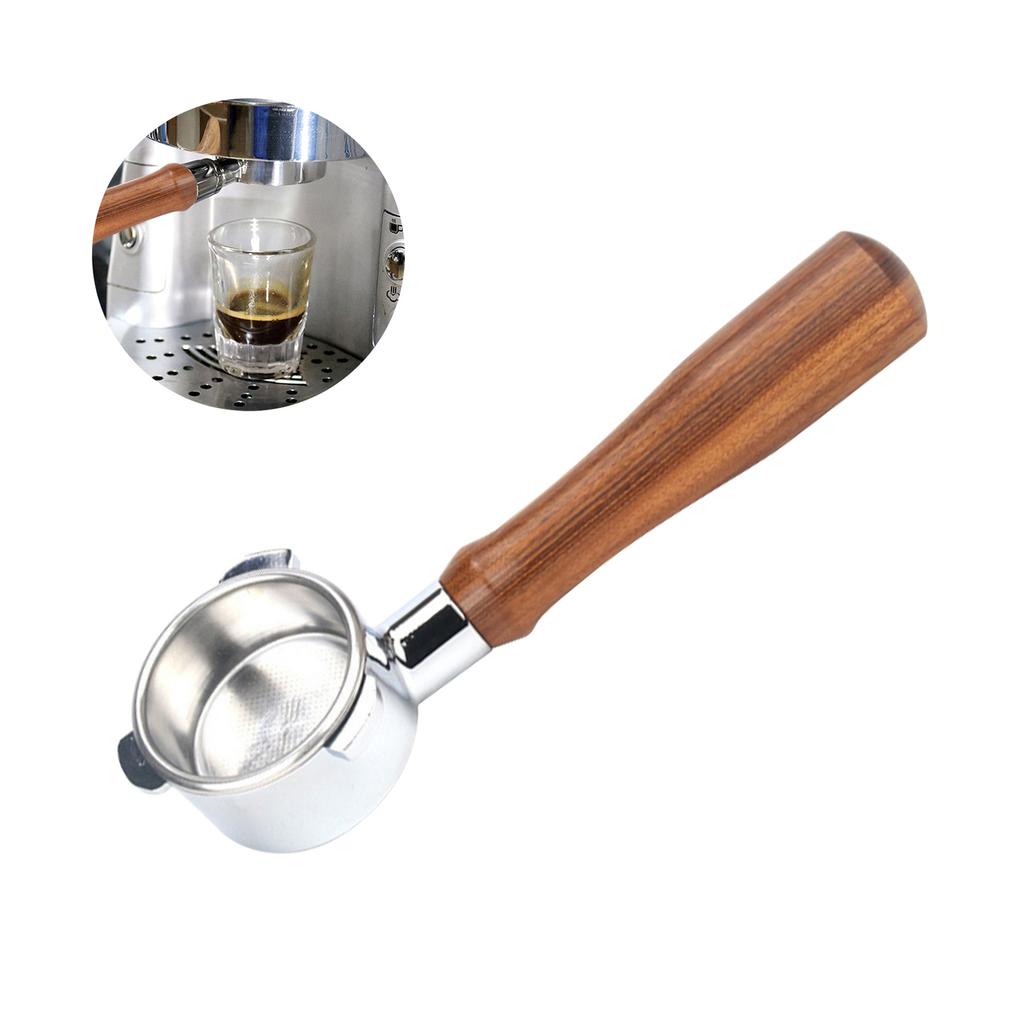 54mm Coffee Bottomless Portafilter with Filter Basket & Wooden Handle Replacement for   880/870/850 Coffee NaMachine Tool Reusable Alloy Filter