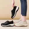 Novos sapatos elegantes e confortáveis 100% couro genuíno para senhoras na primavera e no outono, tamanho grande 43 mom sapatos casuais Confortáveis Sola Macia Antiderrapante