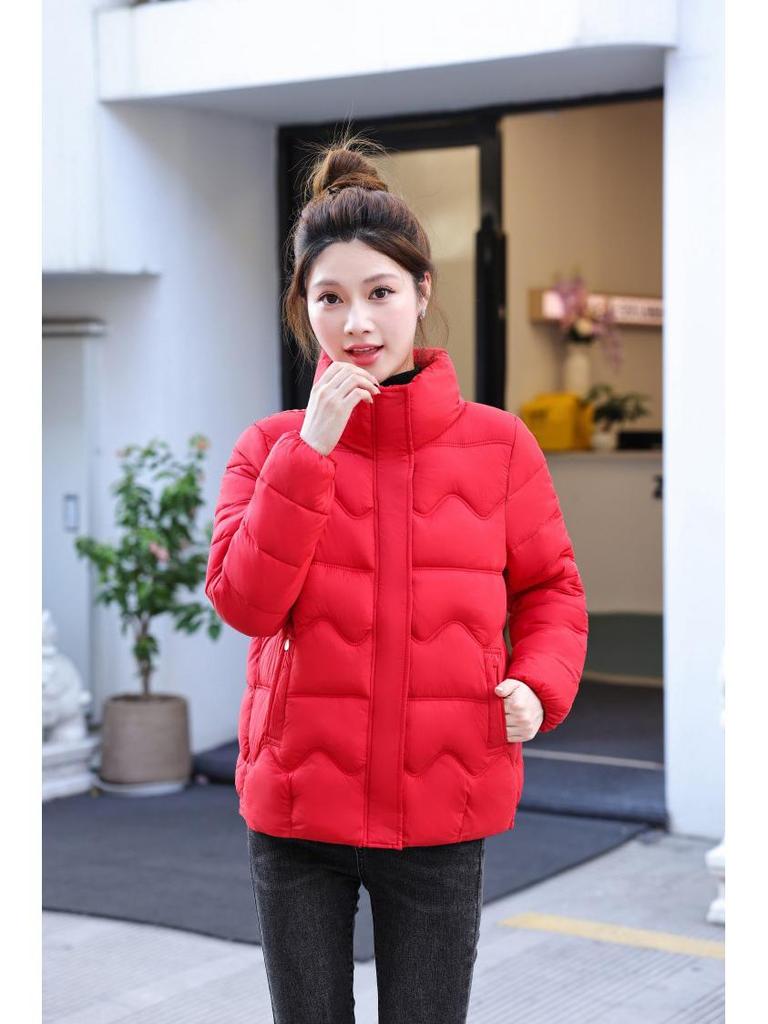 Damen Kurze Daunen Baumwolljacke, 2025 Wintermode Stehkragen Slim-Fit Warme Oberbekleidung