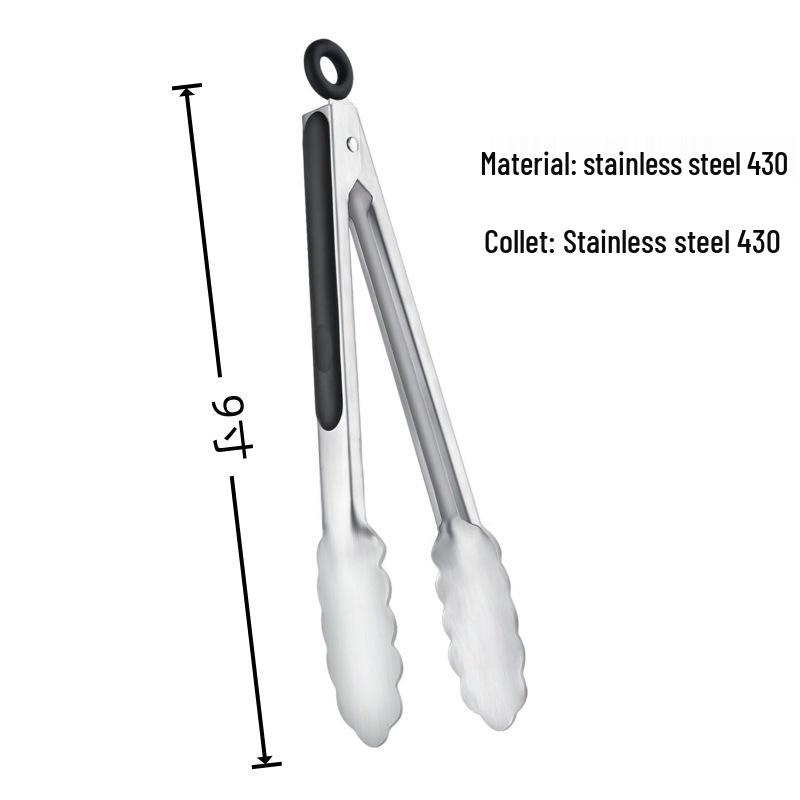 Silicone Food Tongs Set (3-Piece) - 7", 9", 12" Kitchen, BBQ, Steak & Grill Tongs