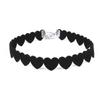 Pop Hollow Black Leather Velvet Choker Necklace Layer Jewelry Goth Necklace for Women Choker Collarbones Necklace