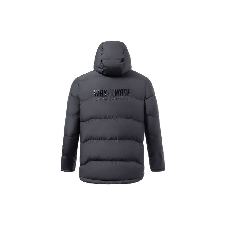 Li-Ning Wade Series Casual Sports Warm Short Hooded Down Jacket Men Jacket Black AYMS259-1