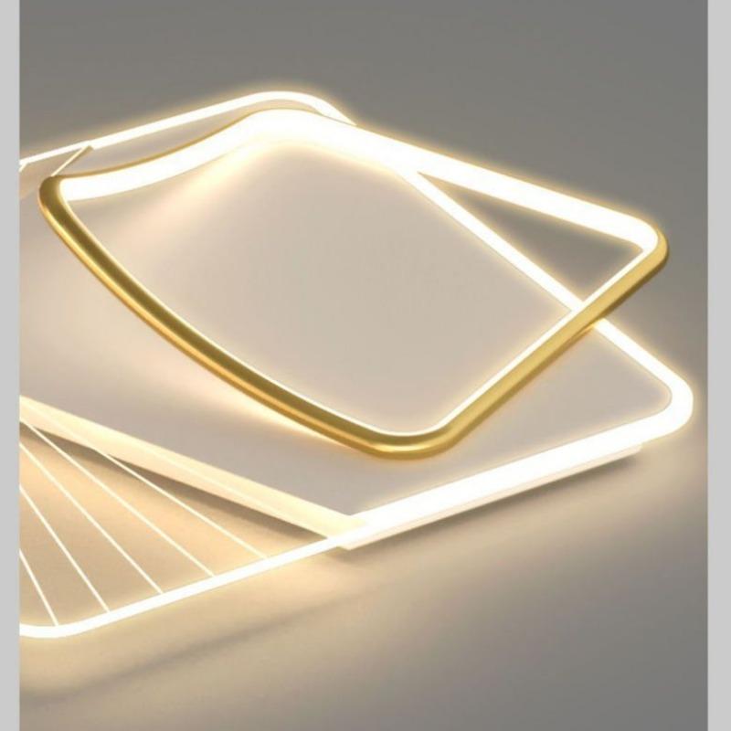 Golden Ceiling Light, Living Room Main Light, Modern and Simple Atmospheric Lighting Fixtures