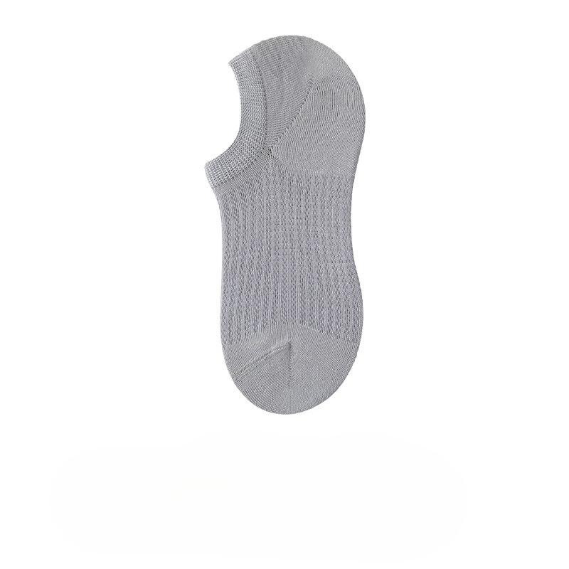 Women's Cotton Breathable Shallow-mouthed Short Socks Without Heel Separation, with Perforated Patterns and Invisible Stitching, Plain-colored Socks