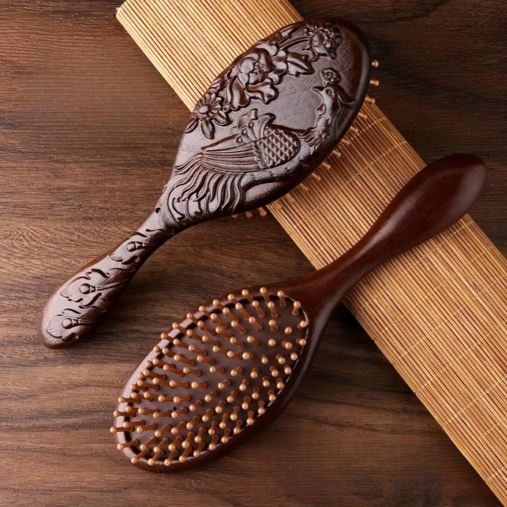 Wooden Sandalwood Comb Hand Carved Scalp Massage Brush New Air Cushion Comb