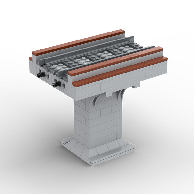 MOC Stadtbahn Gleis Brücke Pfeiler Rampe Zubehör Gleis Modell Baustein Kinder DIY Ziegelsteine Spielzeug Jungen Geschenke
