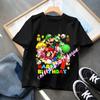 Cartoon Super Marios Children Birthday Number TShirt Clothes Party Figure Print Boys BabyTShirt Blue Short Sleeve Tops Tee Gift