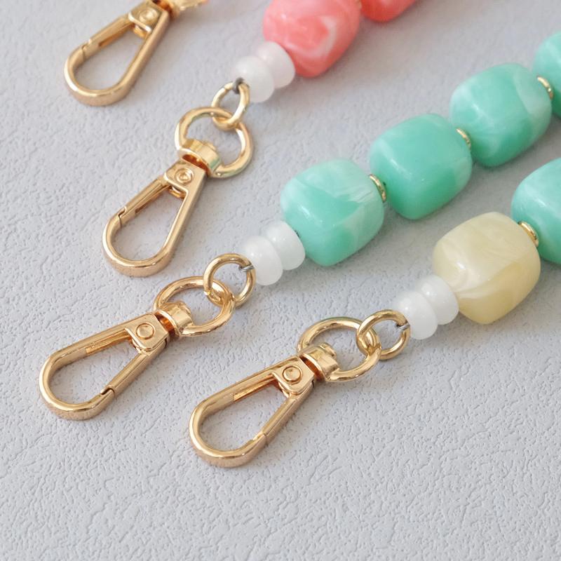 Neue Mode Damen Tasche Accessoire Abnehmbare Candy Perlenketten Niedlich Acryl Luxus Riemen Damen Elegante Tasche Acryl Griffkette