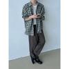 Plaid Long-Sleeved Shirt Men's Spring and Autumn New Trendy All-Match Pu Handsome Loose Casual Couple Shirt Coat