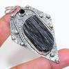 Natural Black Tourmaline, Spinel 925 Sterling Silver Jewelry Pendant 2.96" ZS-804