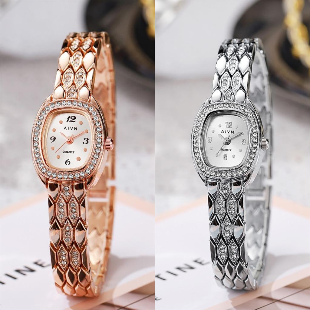 Vintage Women Quartz Watch Diamond Studded Luxury Bracelet Watch Ladies Girl Gift Wristwatches Dropshipping Relojes Para Mujer