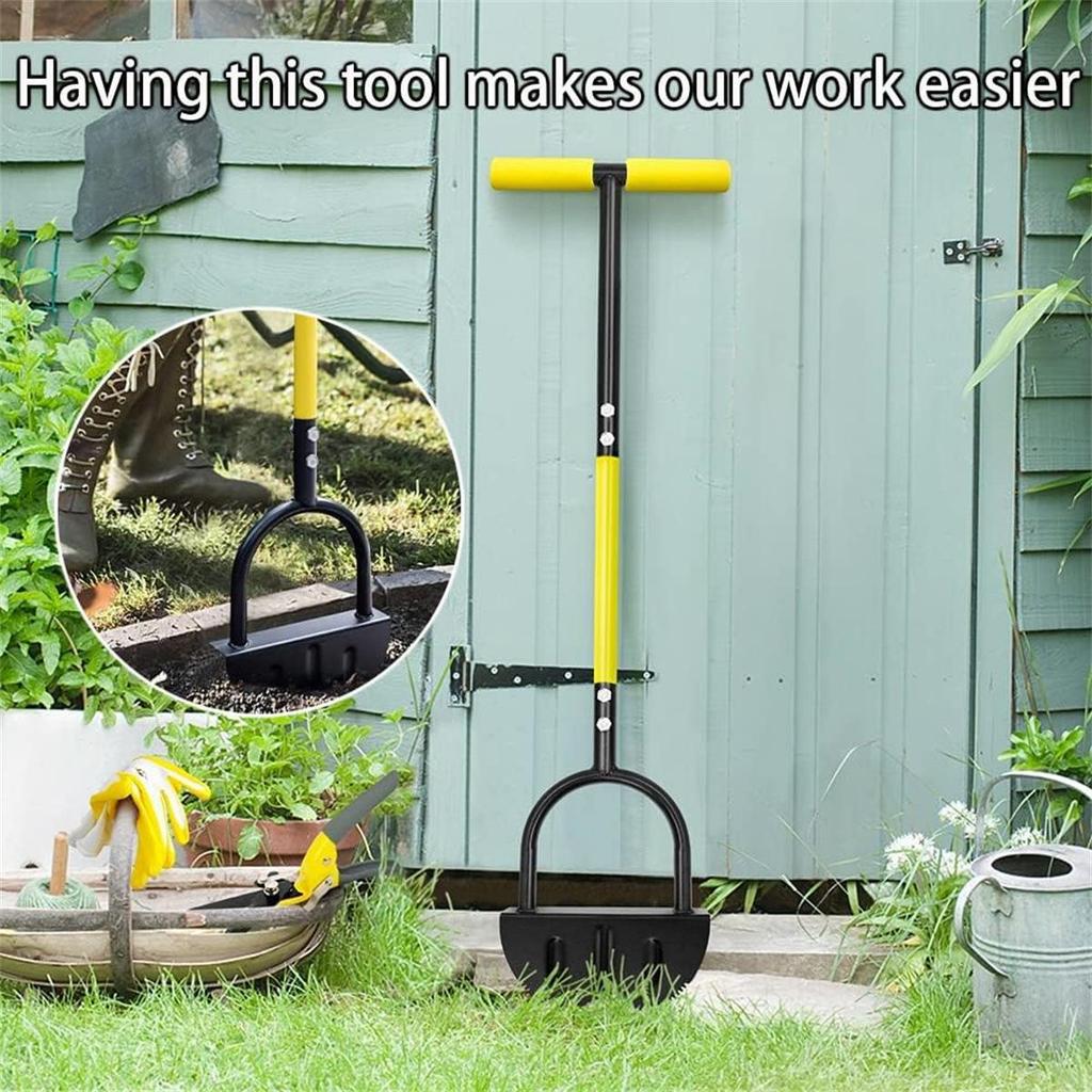Half-Moon Serrated Edging Shovel - Manual Lawn Edger with Handle