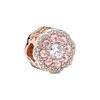 Rose Gold Pink Dazzling Flower Charm Unisex Jewelry 787851NPM