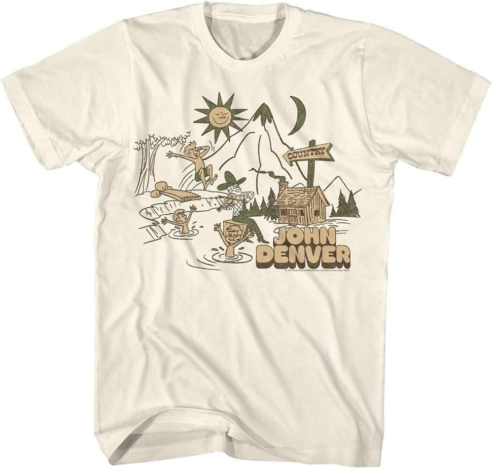 

New John Denver Country Cotton White Shirt Unisex Concert S to 5XL EL0246 Unisex T-Shirt L