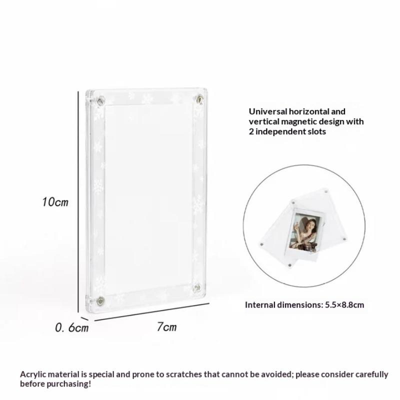Magnetic 3 Inch Photo Frame Refrigerator Sticker Star Wave Dot Pattern Fridge Magnet for Holiday Souvenir Display