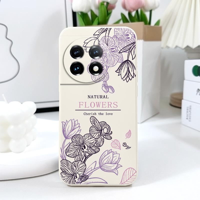 Flower Language Phone Case For Oneplus 13 13R 12 12R 11 11R 10 10R 10T 9R 9RT 9 8T 8 7 7T Pro 5G Liquid Silicone Cover