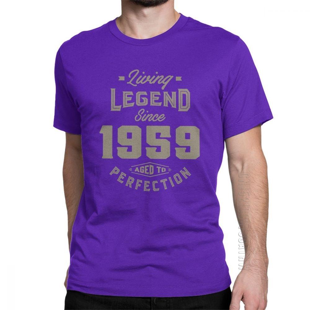 Living Legend Since 1959 Birthday TShirt Anniversary Birth Present T Shirt Vintage Men Gray Clothing Vintage Pure Cotton Tees