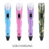 USB 3D Printer Pen 3D Drawing Pens With 20 Colors PLA Filament LCD 3D Pens Children Birthday/Christmas Gift DIY Drawing Toys