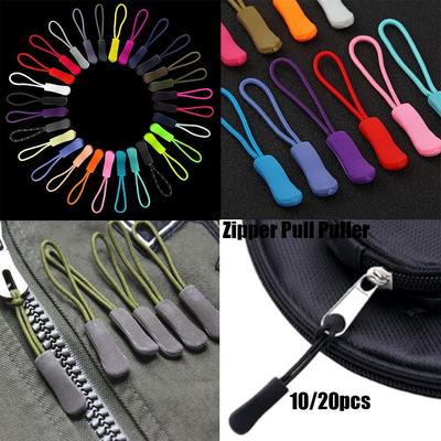 10pcs 9 Colors Bags Clip Buckle Travel Clothing Cord Rope Pullers Zipper Pull Zip Puller Replacement Ends Lock Zips