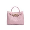 Borsa da donna alla moda e di nicchia, con fiocco, metallo intrecciato a mano e tracolla monospalla casual e capiente.