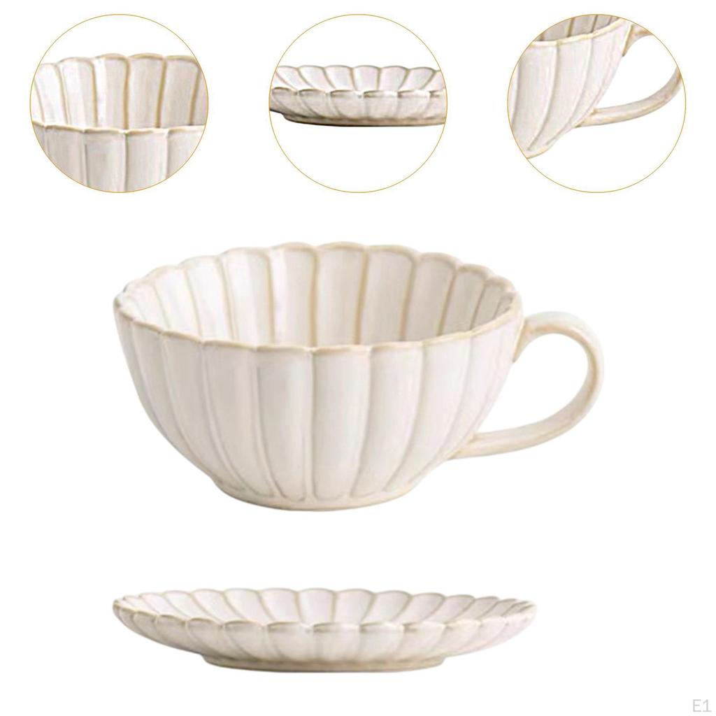 Coffee Mug and Saucer Set Cup Hold or Cold Drinks Home Decoration Tea Milk for