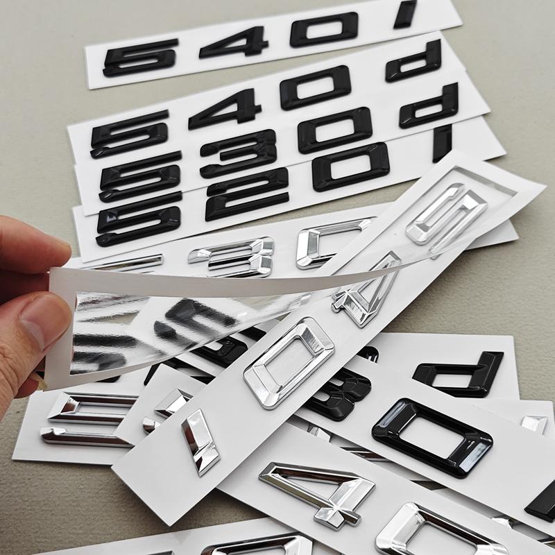 3D ABS Car Letters Logo 520i 530i 540i Rear Trunk Badge Sticker Decals For BMW 5 Series 520i 530i 540i G30 Auto Tail Marking