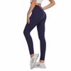 Women High Waist Solid Color Yoga Running Fitness Leggings with Side Pockets Hip Lifting Sports Long Pants