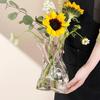 High-End Glass Vase for Fresh Flowers - Large Caliber, Light Luxury Style, Perfect for Home Entryway Decoration.