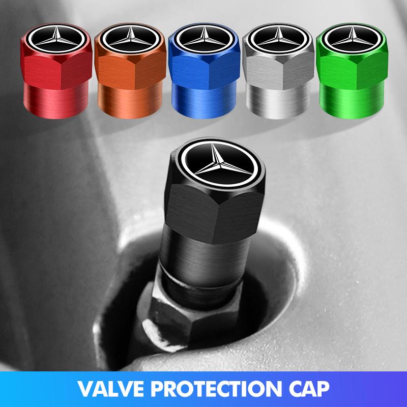 Q19844pcs Car Wheel Tire Valve Protection Cap Tyre Dust Cover For Mercedes Benz AMG A C E S G Class W201 W210 W108 W204 W205 W203