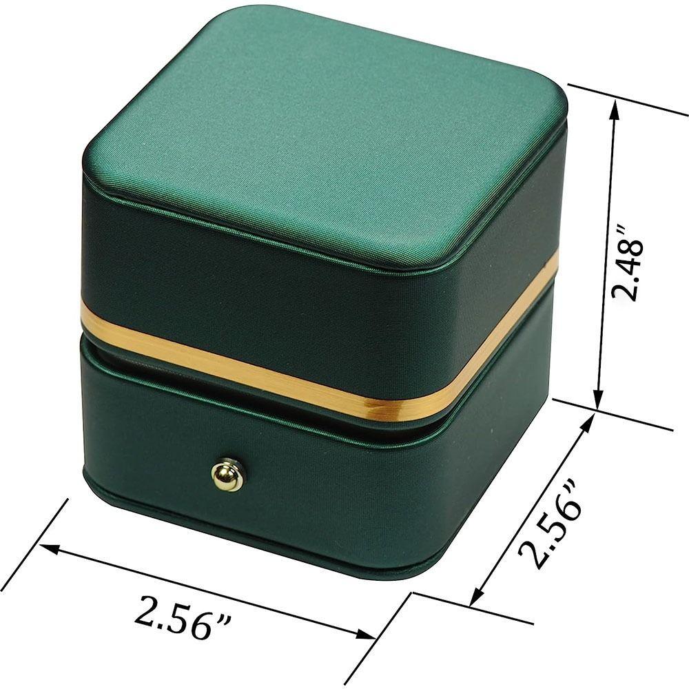 Elegantes Ringaufbewahrungsetui PU-Leder Ring-Präsentationsboxen Mode Quadratische Ringbox Hochzeit