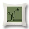 Nordic Abstract Green Geometric Pillowcase Flower Print Home Petal Velvet Pillow Cushion Cover