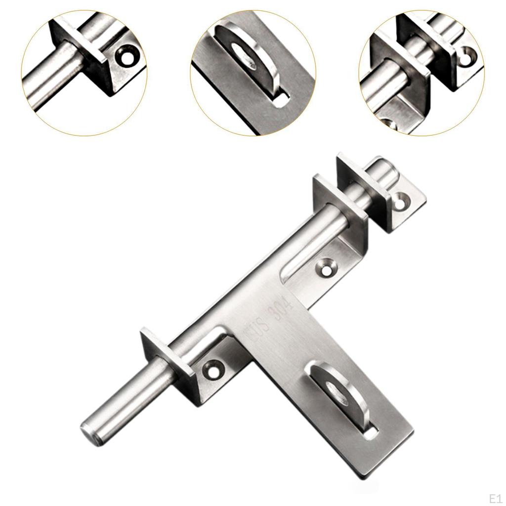 Door Latch Gate Sturdy Easy Installation Left and Right Bolts Lock for Garage Toilet