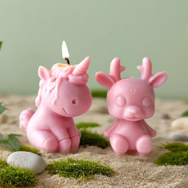 Alpine Cow Yak Turtle Unicorn Silicone Candle Mold Cartoon Animal Dragon Puppy Plaster Rein Molds Home Decoration Making